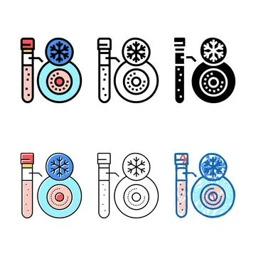 Freezing embryo color icon vector minimal Stock Illustration