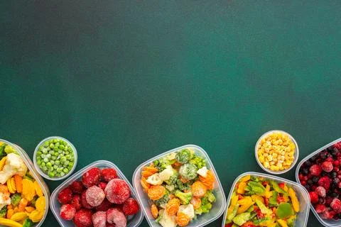 Freezing fresh vegetables Stock Photos