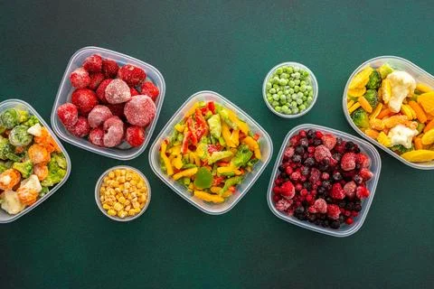 Freezing fresh vegetables Stock Photos