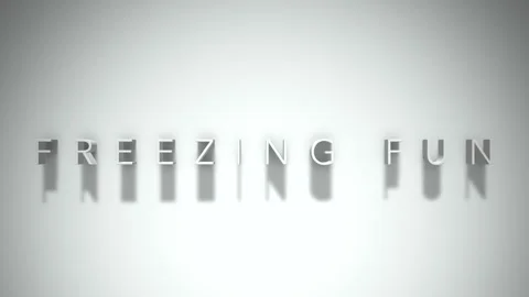 Freezing fun 3D title animation with shadows on a white background Video stock 298006234
