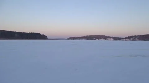 Freezing lake Video stock 58950615