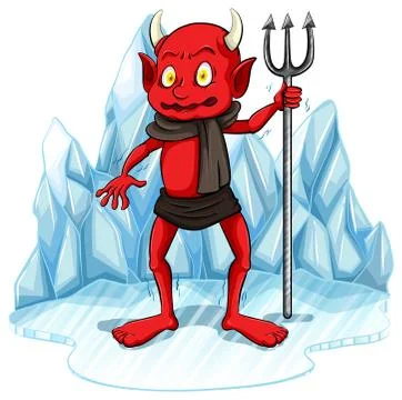 Freezing man with a fork Illustrazione stock