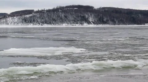 Freezing on the river2 Stock Footage 46218929