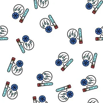 Freezing sperm vector seamless pattern Stock Illustration