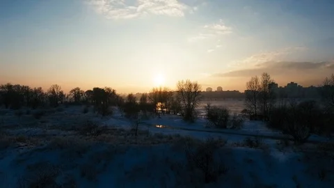 Freezing sunset Stock Footage 106324470