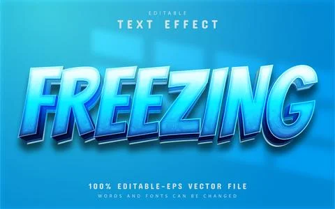 Freezing text effect editable Stock Illustration