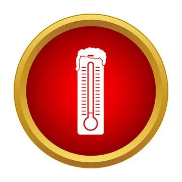 Freezing thermometer showing cold winter temperature icon 스톡 일러스트