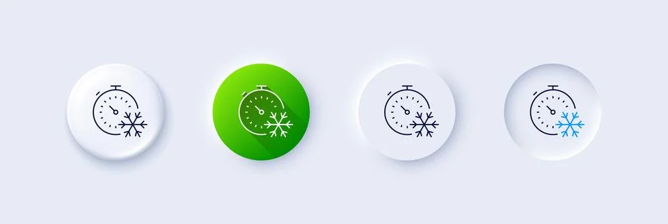 Freezing timer line icon. AC cold temperature sign. Line icons. Vector イラスト素材