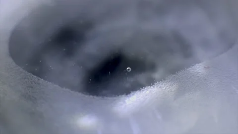 Freezing water, cracking ice Stock Footage 193141289