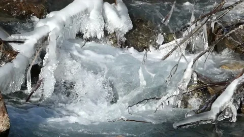 Freezing water Stock Footage 223730172