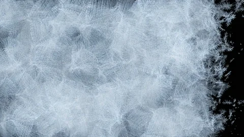Freezing Window Glass Horizontal Animation Time-lapse. Fast Frost Process with Stock-Footage 164332336