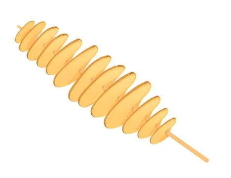 Frehs spiral cut potatoes vector illustration isolated on white background Stock Illustration