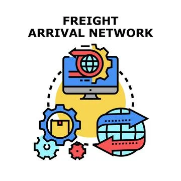 Freight arrival network logistics management concept Stockillustratie