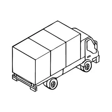 Freight auto with mail or delivery, van vector illustration Illustrazione stock