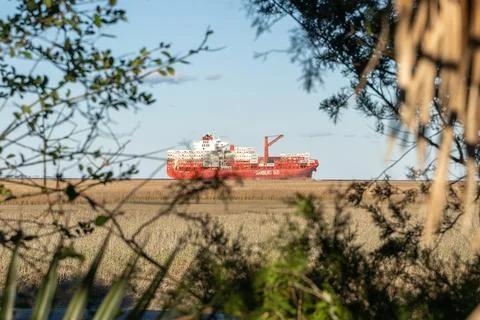 Freight Barge in GA Foto stock