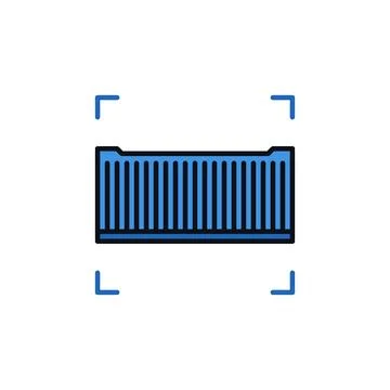 Freight Blue Container vector Transportation concept creative icon Stock Illustration