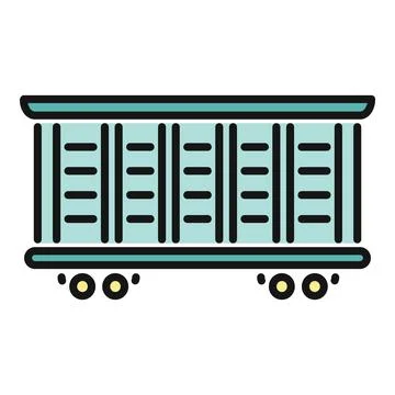 Freight car icon representing industrial transport and shipping Stock Illustration