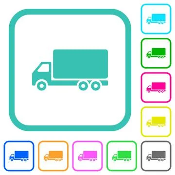 Freight car side view vivid colored flat icons Stock Illustration