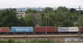 Freight Cars Goods Wagons Containers Cargo Shipping Transportation Train Passing 4k or 4k+ Resolution