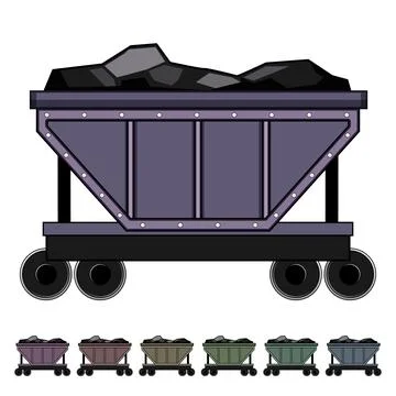 Freight coal wagon cartoon vector graphic Stock Illustration