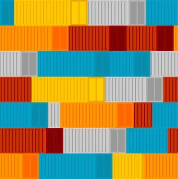 Freight container pattern seamless. Transportation of goods background. Vecto Stock Illustration