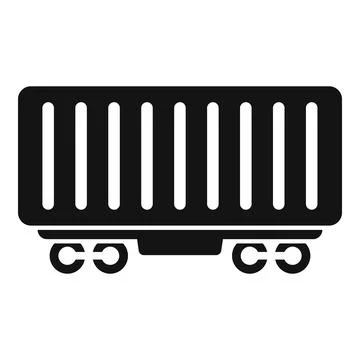 Freight container standing on train platform waiting for delivery Stock Illustration