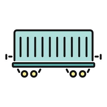 Freight container on a train car delivering cargo Stock Illustration