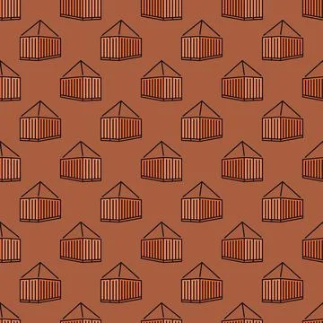 Freight Container vector Intermodal Cargo colored seamless pattern Illustrazione stock