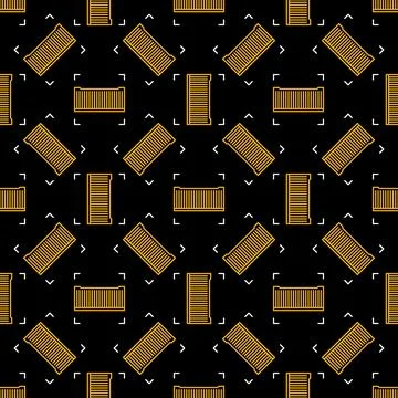 Freight Container vector outline creative seamless pattern Illustrazione stock