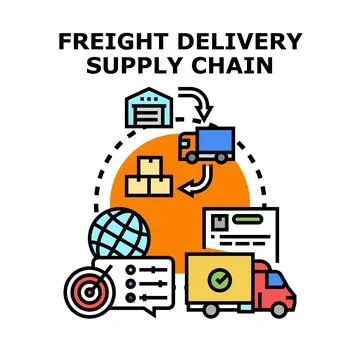 Freight delivery supply chain network logistics concept イラスト素材