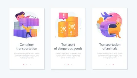 Freight distribution app interface template. Stock Illustration