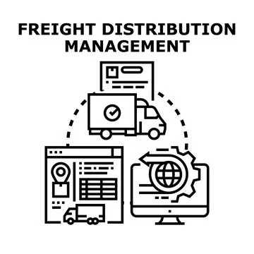 Freight distribution management organizing logistics and supply chain Stock Illustration