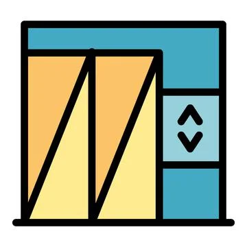 Freight elevator icon color outline vector Stock Illustration