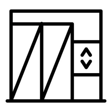 Freight elevator icon, outline style Stock Illustration