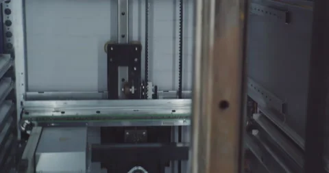 Freight elevator mechanism from the inside.close-up Stock Footage 161955098