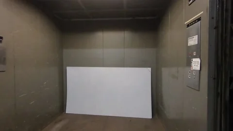 Freight elevator open &amp; close Video stock 175395795