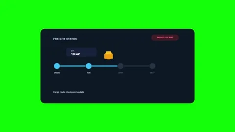 Freight ETA Delay Alert Green Screen Overlay Video stock 342973327