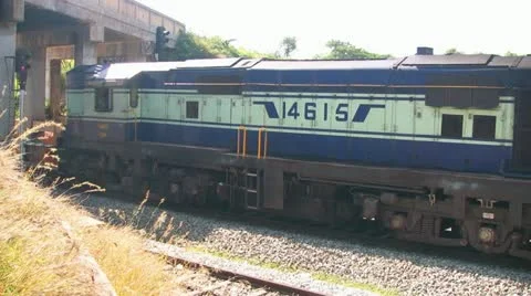  A freight goods train starts at Makalidurga station near Bangalore India. Stock Footage 20814147