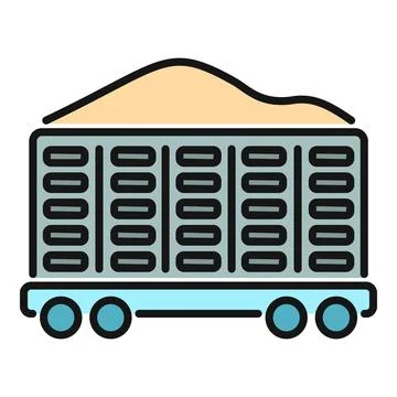 Freight grain hopper trailer transporting bulk cargo illustration Stock-Illustration