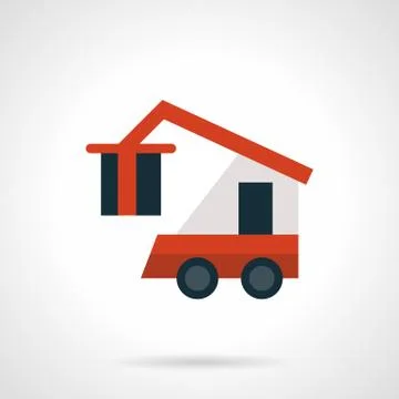 Freight loader flat red vector icon Ilustración de archivo