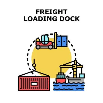 Freight loading dock logistics and delivery operations イラスト素材