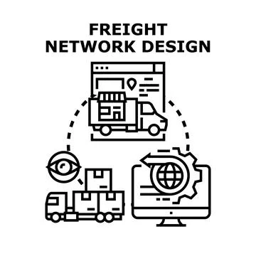 Freight network design optimizing global delivery logistics planning 스톡 일러스트