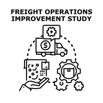 Freight operations improvement study concept illustration Stock Illustration