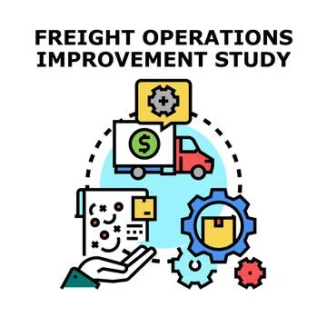 Freight operations improvement study concept illustration Stock Illustration