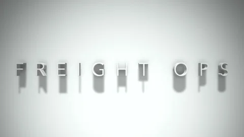 Freight ops 3D title animation with shadows on a white background Stock Footage 297456260