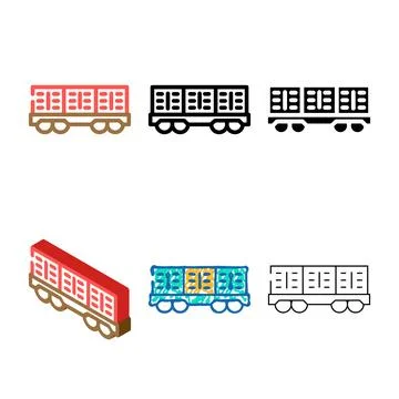 Freight pack wagon color icon vector Stock Illustration