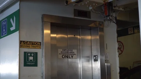 Freight passenger elevator on a ferry boat. Stock Footage 112916698