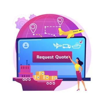 Freight quote request abstract concept vector illustration. Stock Illustration