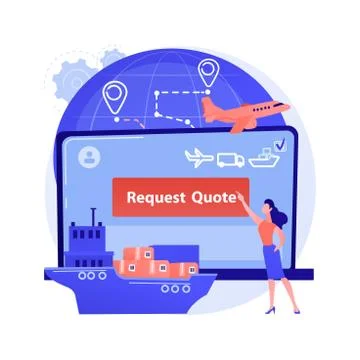Freight quote request abstract concept vector illustration. Stock Illustration