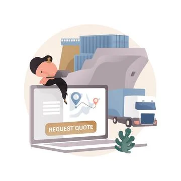 Freight quote request abstract concept vector illustration. Stock Illustration